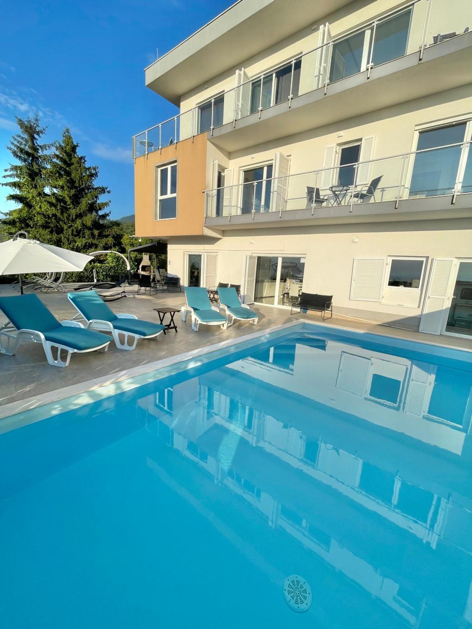 Luxury Villa Eternity - Marvelous Sea View - Box Spring Beds - Opatija-Poljane Exteriör bild