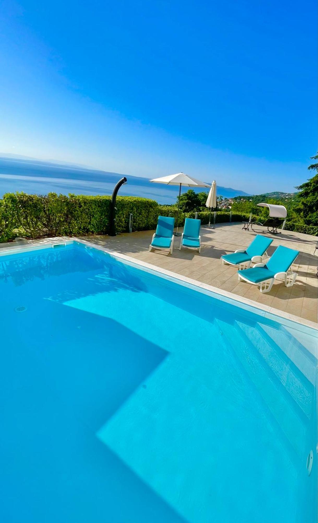 Luxury Villa Eternity - Marvelous Sea View - Box Spring Beds - Opatija-Poljane Exteriör bild